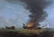 Robert Dodd Action Between the Quebec and the Surviellante Spain oil painting artist